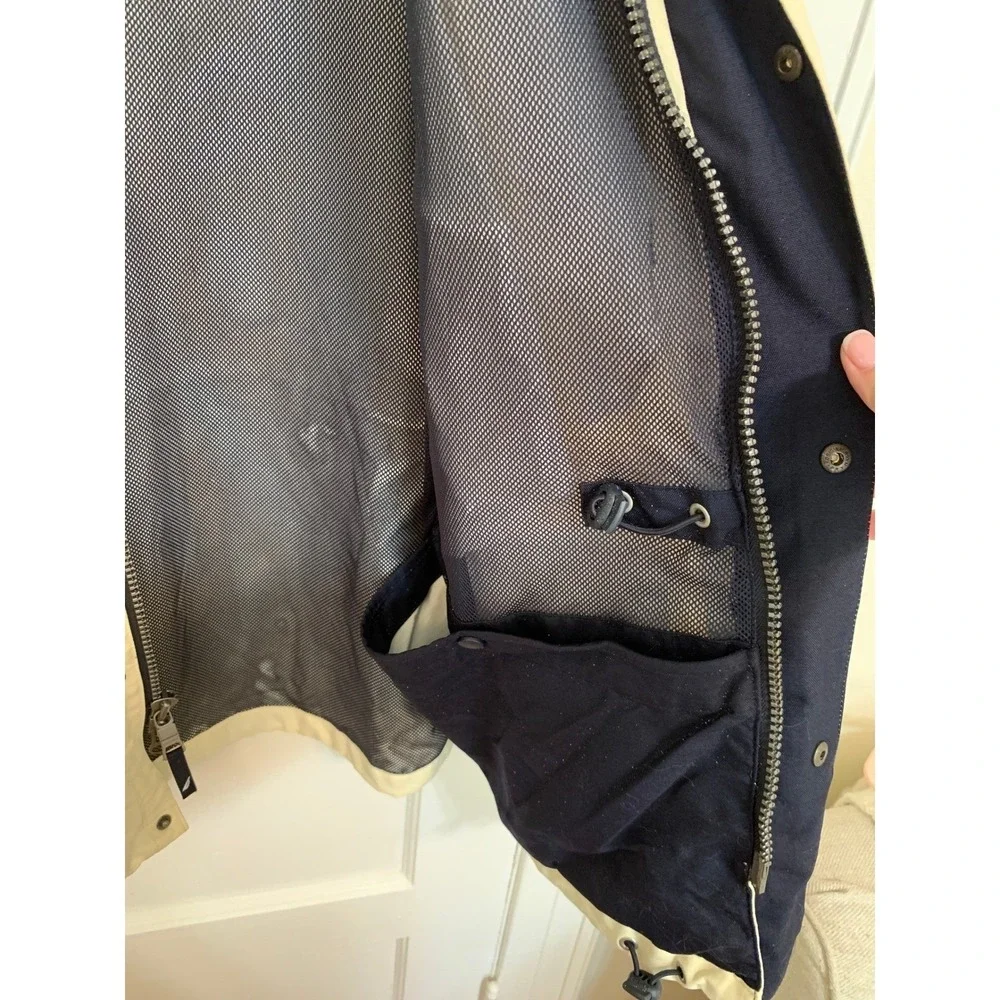 Vintage Nautica Mens Colorblock Sailing Jacket Navy‎ Cream Yachting Jacket / L